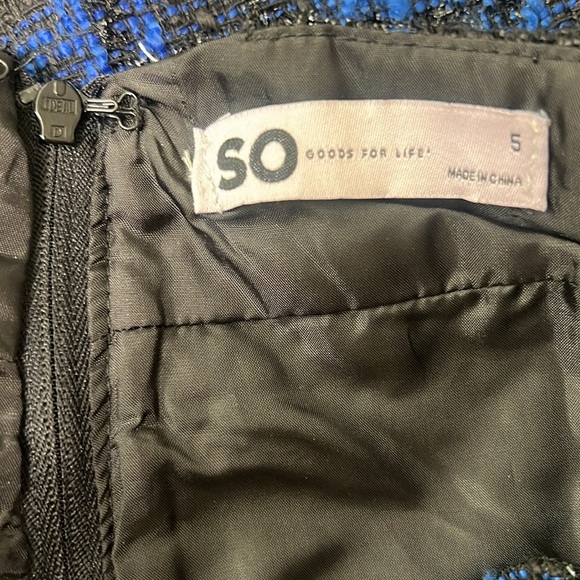 SO Blue and Black Pencil Mini Skirt for Casual Wear Size 5 - Picture 7 of 8